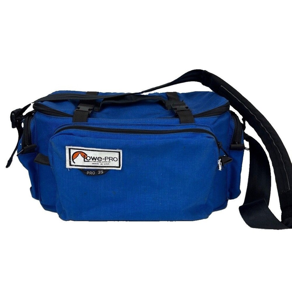 Lowepro Magnum 35 Camera Bag Padded Photography Dividers Shoulder Blue Vtg